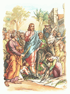 Jesus Rides A Donkey on Palm Sunday